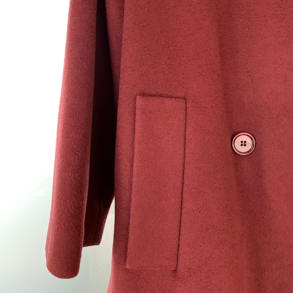 MaxMara midi camel cashmere burgundy coat - Picture 6 of 9